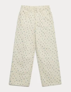 Denim Ditsy Print Wide Leg Jeans (6-16 Yrs)