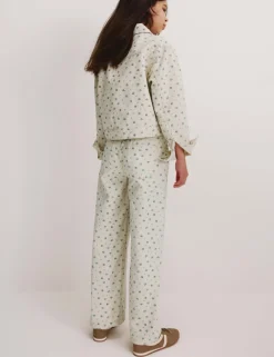Denim Ditsy Print Wide Leg Jeans (6-16 Yrs)