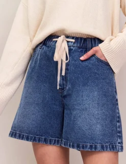 Denim Drawstring Shorts