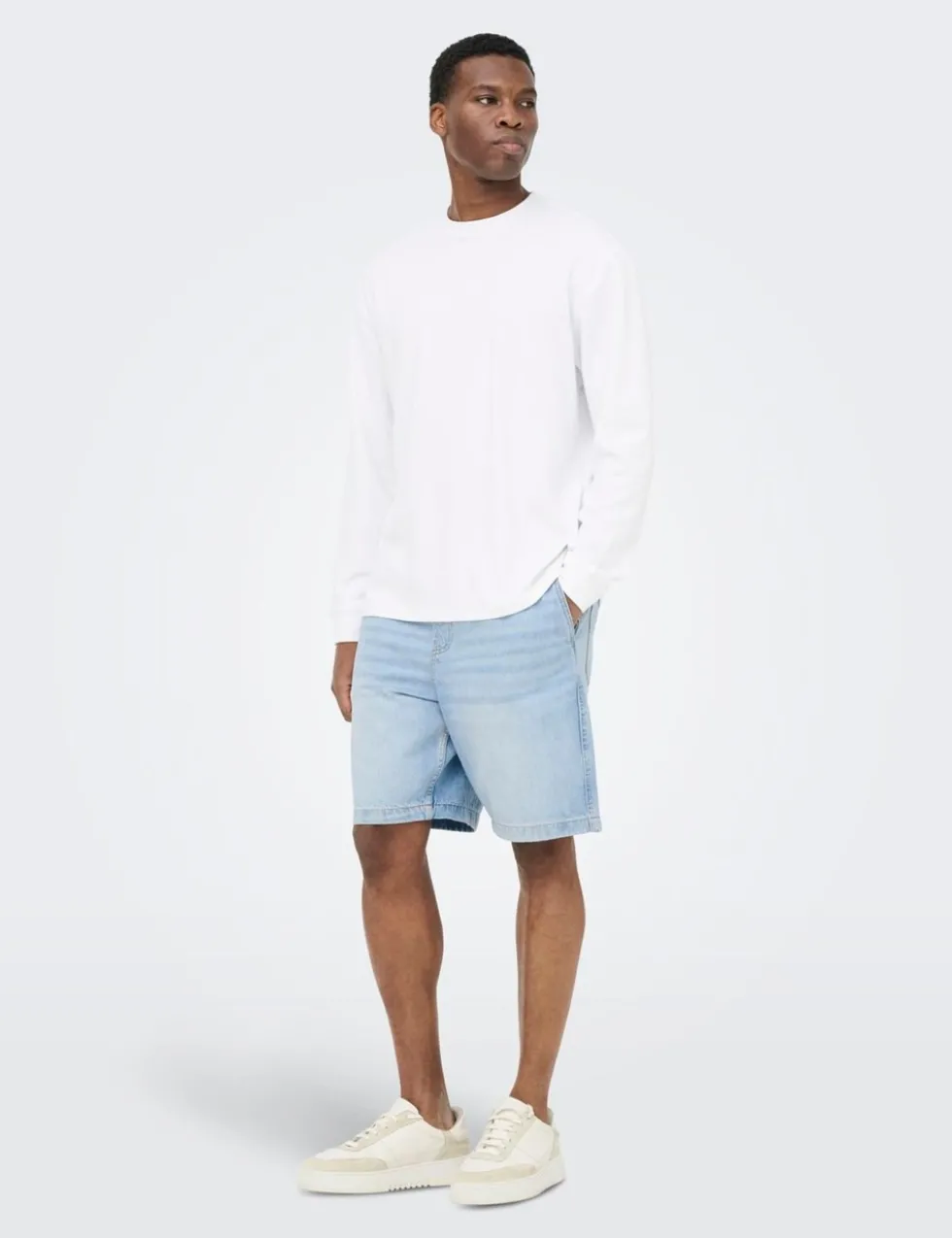 Denim Drawstring Shorts