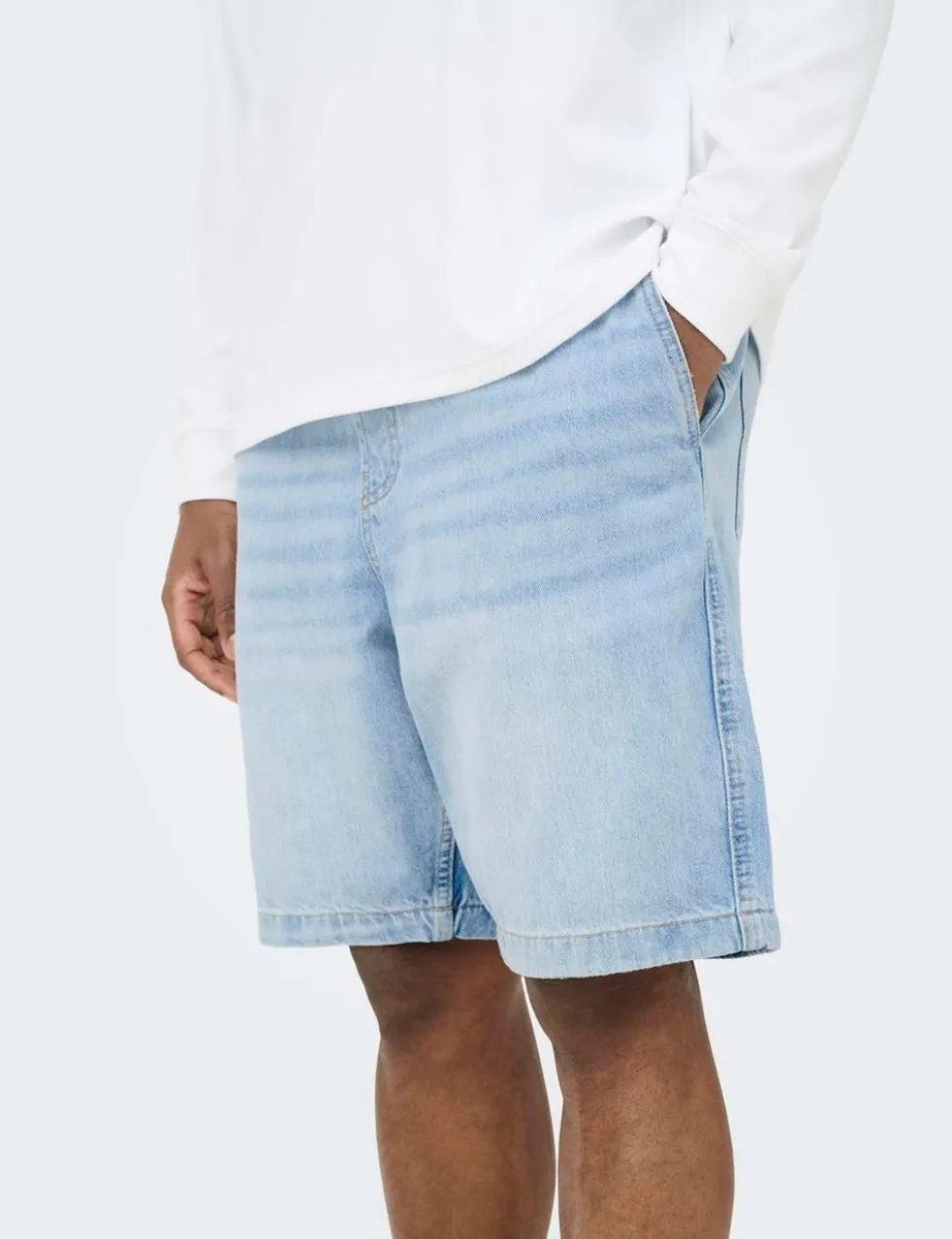 Denim Drawstring Shorts