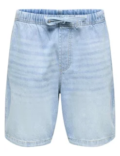 Denim Drawstring Shorts