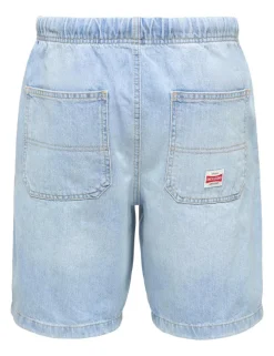 Denim Drawstring Shorts