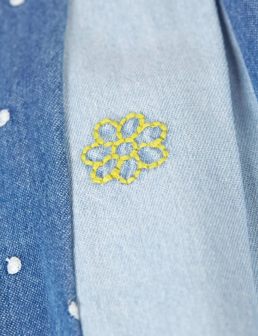 Denim Embroidered Dress (2-10 Yrs)