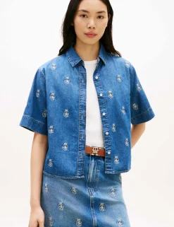 Denim Embroidered Relaxed Shirt