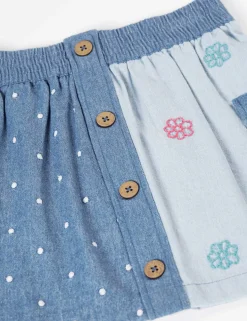 Denim Embroidered Skirt (2-12 Yrs)