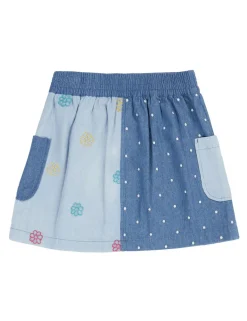 Denim Embroidered Skirt (2-12 Yrs)