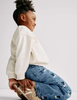 Denim Embroidered Wide Leg Jeans (2-16 Yrs)