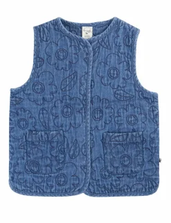 Denim Floral Embroidered Waistcoat (1-12 Yrs)