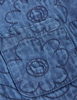 Denim Floral Embroidered Waistcoat (1-12 Yrs)