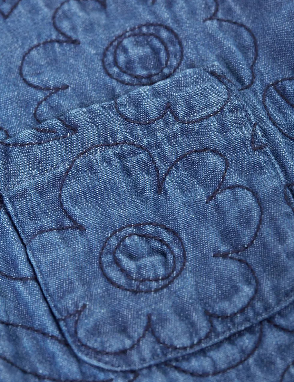 Denim Floral Embroidered Waistcoat (1-12 Yrs)