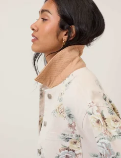 Denim Floral Relaxed Jacket