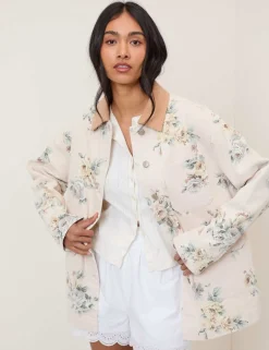 Denim Floral Relaxed Jacket