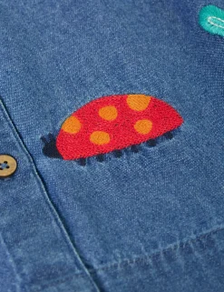 Denim Flower Embroidered Dress (3 Mths-8 Yrs)
