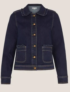 Denim Frill Collar Jacket