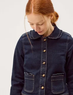 Denim Frill Collar Jacket