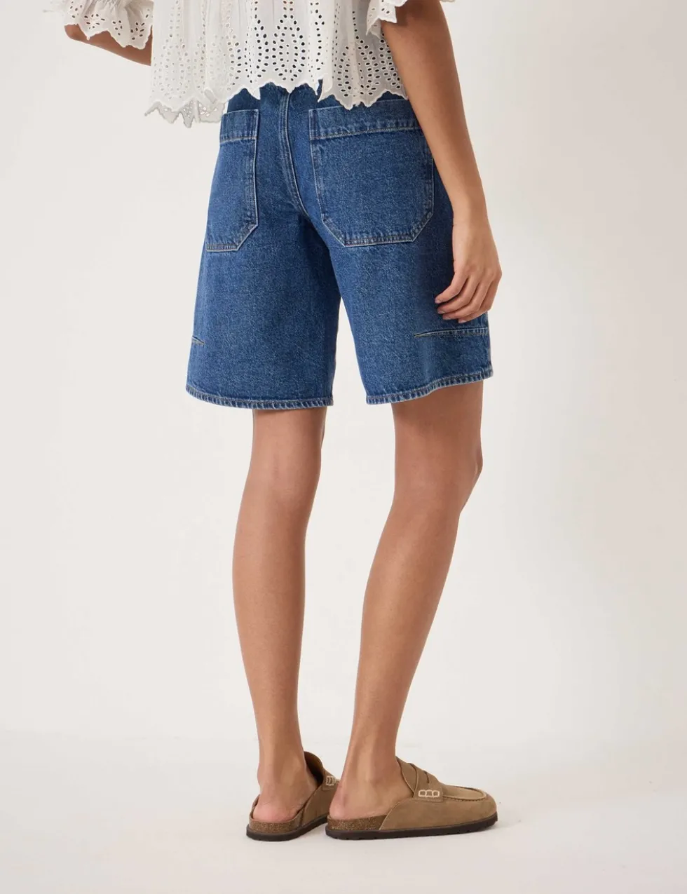 Denim Knee Length Shorts