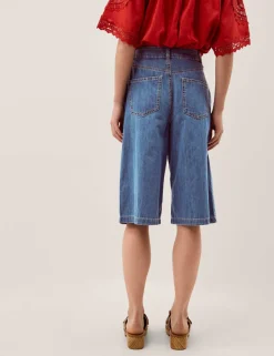 Denim Knee Length Shorts