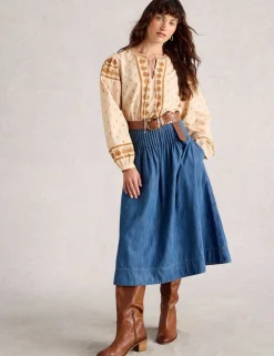 Denim Midi Skirt