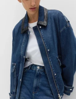 Denim Relaxed Bomber Jacket
