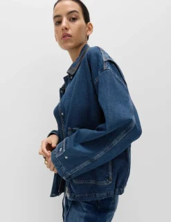 Denim Relaxed Bomber Jacket