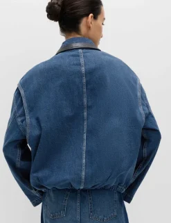Denim Relaxed Bomber Jacket
