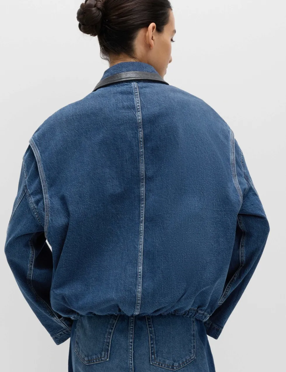Denim Relaxed Bomber Jacket