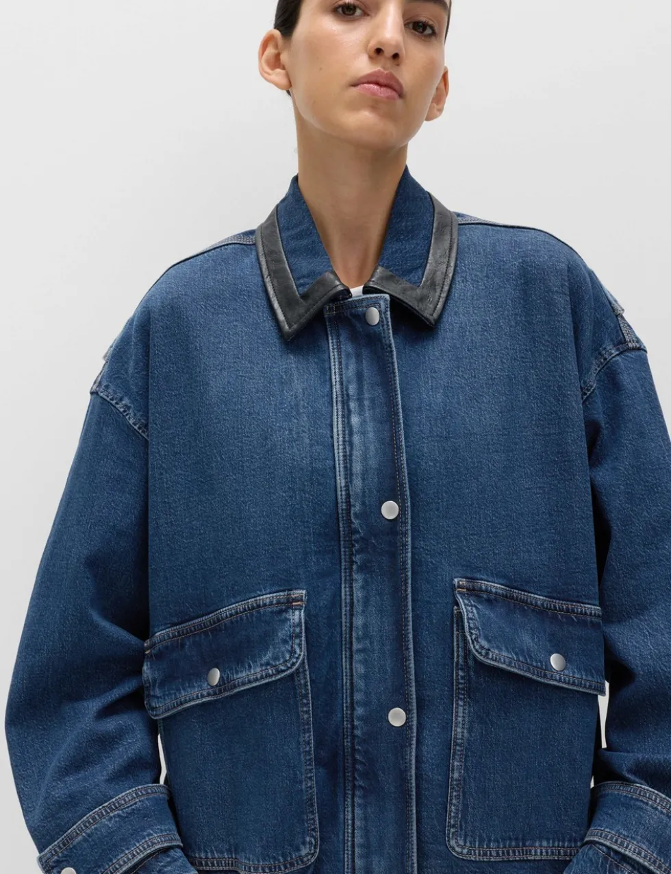 Denim Relaxed Bomber Jacket