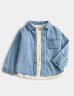 Denim Shirt with Printed T-Shirt (0-6 Yrs)