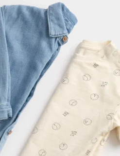 Denim Shirt with Printed T-Shirt (0-6 Yrs)