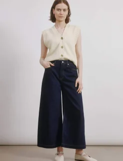 Denim Straight Leg Culottes