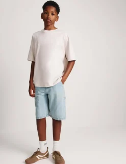 Denim Striped Carpenter Shorts (6-16 Yrs)