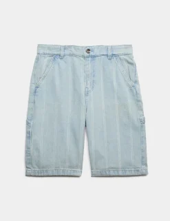 Denim Striped Carpenter Shorts (6-16 Yrs)