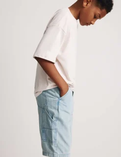 Denim Striped Carpenter Shorts (6-16 Yrs)