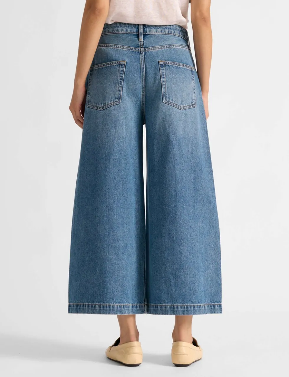 Denim Wide Leg Culottes