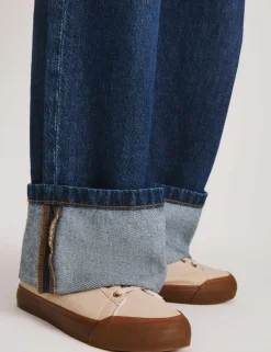 Denim Wide Leg Turn Up Jeans (6-16 Yrs)