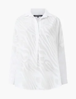 Devoré Zebra Popover Blouse
