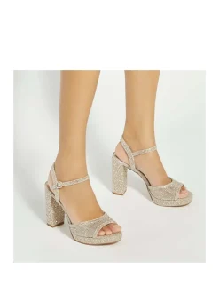 Diamante Platform Almond Toe Sandals