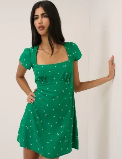 Ditsy Floral Square Neck Mini Tea Dress