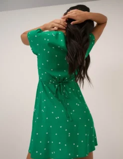 Ditsy Floral Square Neck Mini Tea Dress
