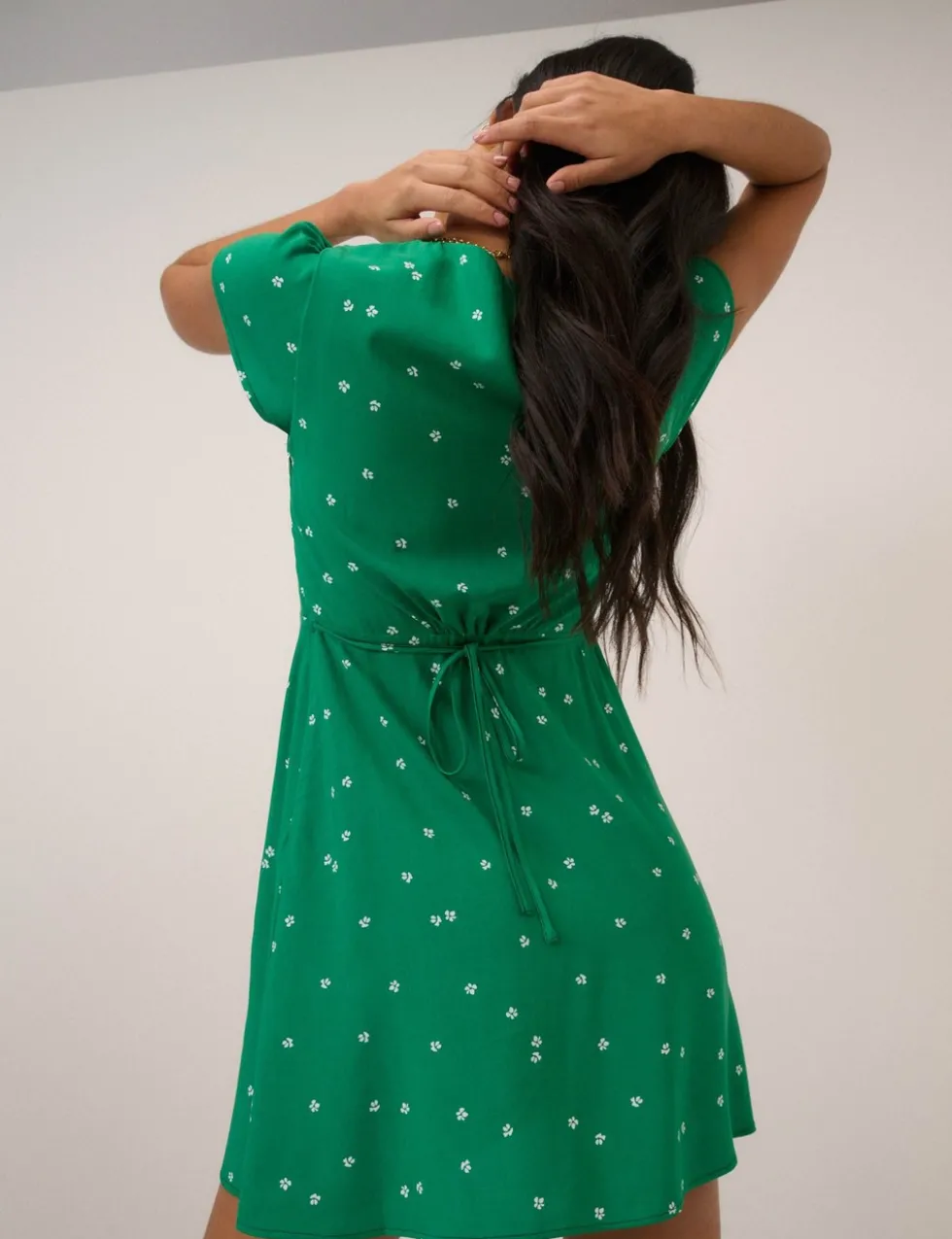 Ditsy Floral Square Neck Mini Tea Dress