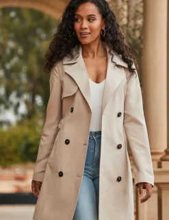 Double Breasted Longline Trench Coat