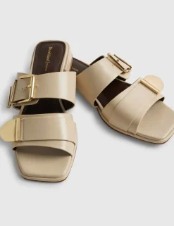 Double Buckle Flat Sandals