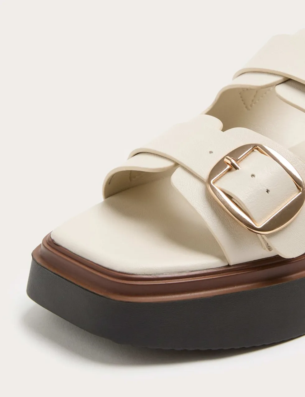 Double Buckle Flatform Mules