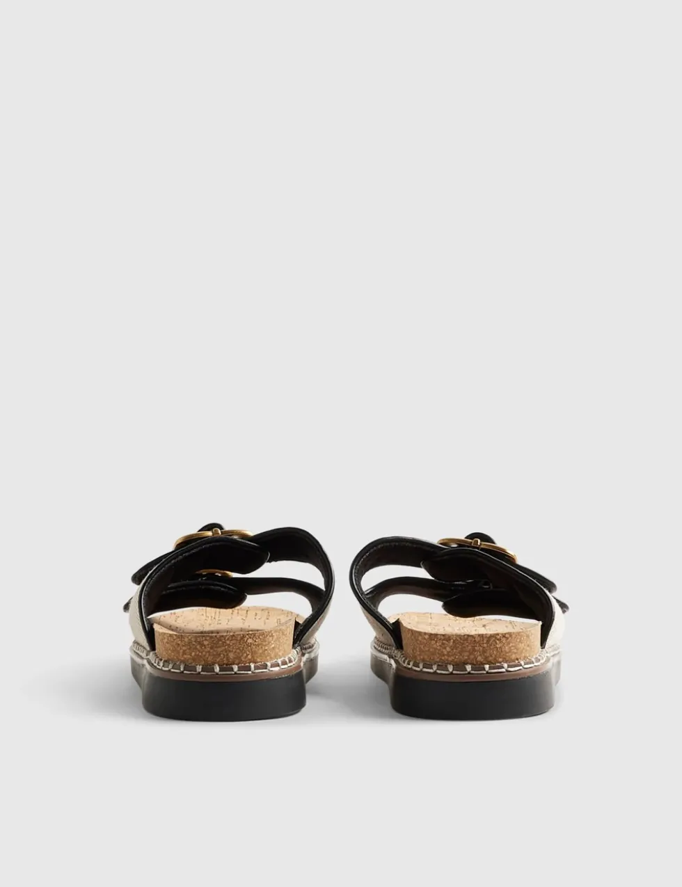 Double Buckle Strap Footbed Flat Sandals
