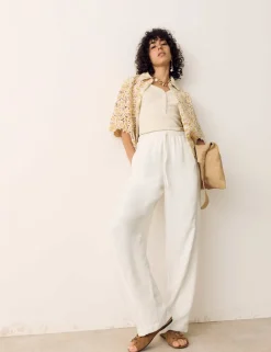 Double Cloth Drawstring Tapered Trousers