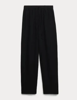 Double Cloth Drawstring Tapered Trousers