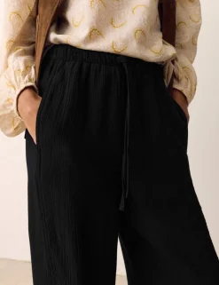 Double Cloth Drawstring Tapered Trousers