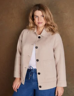 Double Faced Wool Blend Lightweight Jacket