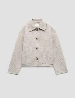 Double Faced Wool Rich Checked Jacket